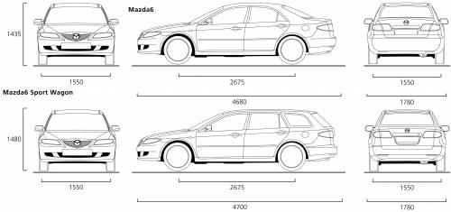 Blueprints Cars Mazda 6