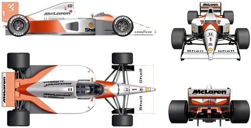 Blueprints Cars Mclaren Mclaren Mp4 6 F1 Gp 1991