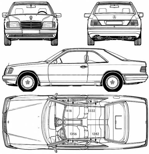 Design drawing ART work Mercedes W124 Kombi 1994 Blueprint