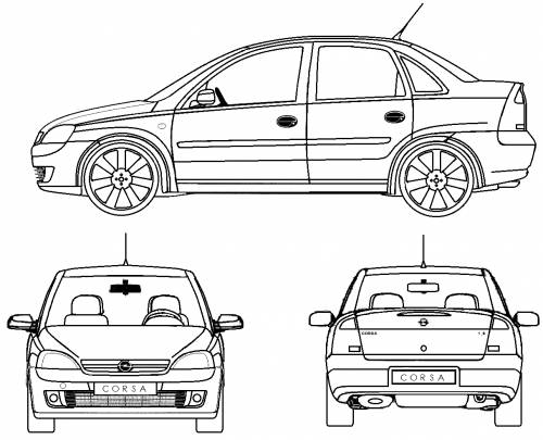 Blueprints > Cars > Opel > Opel Corsa C Sedan