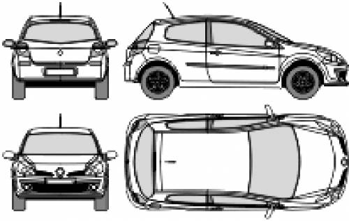 Blueprints > Cars > Renault > Renault Clio III 3-Door (2007)