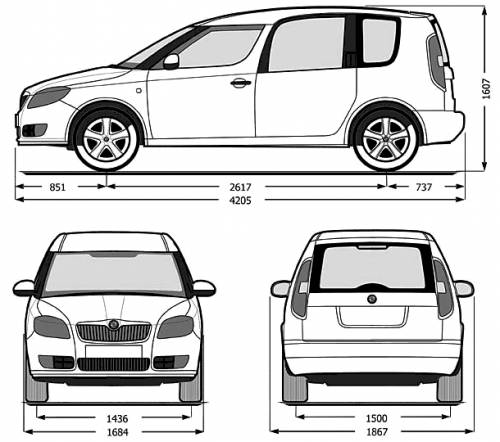 Blueprints > Cars > Skoda > Skoda Roomster (2007)