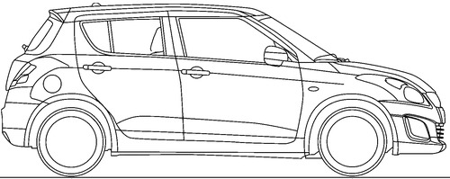 Suzuki Swift 5door 2006 Suzuki Swift 5 door 2006  drawings drawings  of the car  Download drawings blueprints Autocad blocks 3D models   AllDrawings