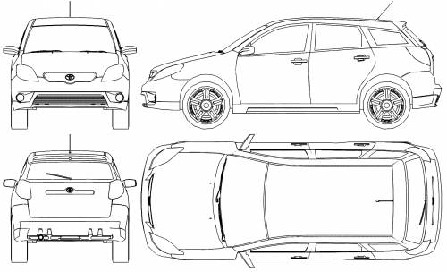 Blueprints Cars Toyota Toyota Matrix 2004