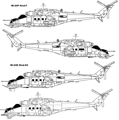 Blueprints Helicopters Mil Mil Mi 24p Hind F