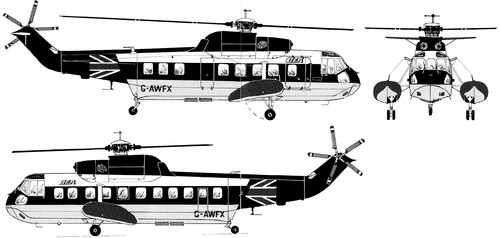 Blueprints Helicopters Sikorsky Sikorsky S 61n Sea King