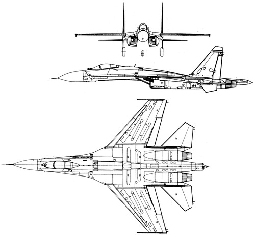 Sukhoi su-27 flanker Royalty Free Vector Image