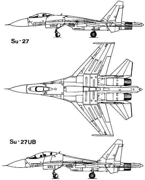 Sukhoi su-27 flanker Royalty Free Vector Image