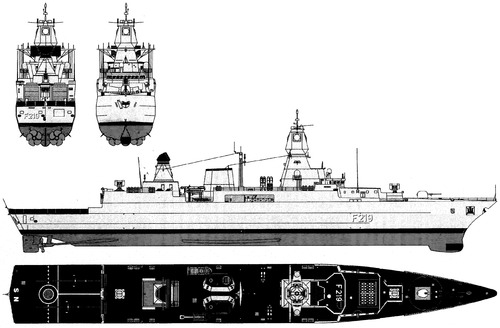 Blueprints Ships Ships Germany Fgs Sachsen F 219 F124 Class Frigate 2002
