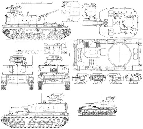 Blueprints Tanks Tanks U Z Zsu 37 2 2a1 Yenissei