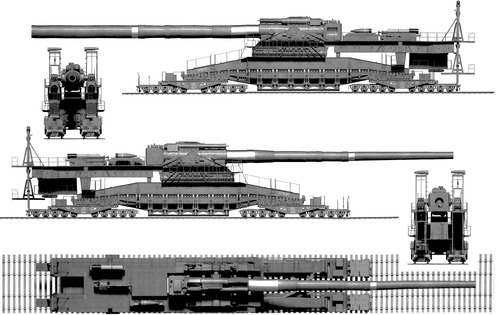 Blueprints > Trains > Trains R-S > Schwerer Gustav 80cm Kanone E