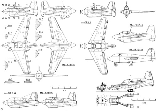 Blueprints Ww2 Airplanes Messerschmitt Messerschmitt Me 163 Komet