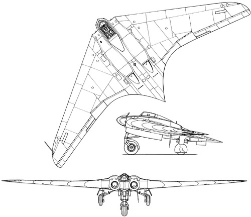 Blueprints Ww2 Airplanes Various Horten Ho 229 V3