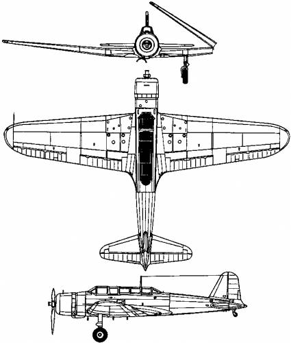 Krydderi kort Tredje Blueprints > WW2 Airplanes > Nakajima > Nakajima B5N (Kate) (1937)