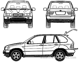 BMW X5 E53 Karikatur A3 von Koolart 