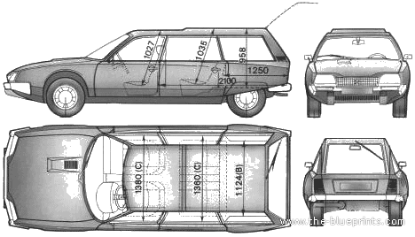 Blueprints Cars Citroen Citroen Cx Break 1978