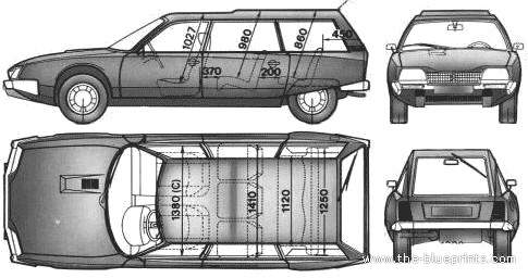 Blueprints Cars Citroen Citroen Cx Break Familiale 1978