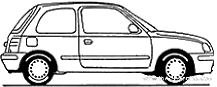 Blueprints > Cars > Nissan > Nissan Micra 3-Door (1993)