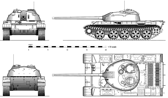 Chars moyens et de combat principaux russe T-54a