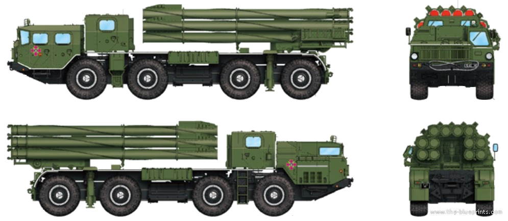 BM-30 Smerch Tornado Russian Rocket Launcher Die Cast Metal Car Model 85 mm 