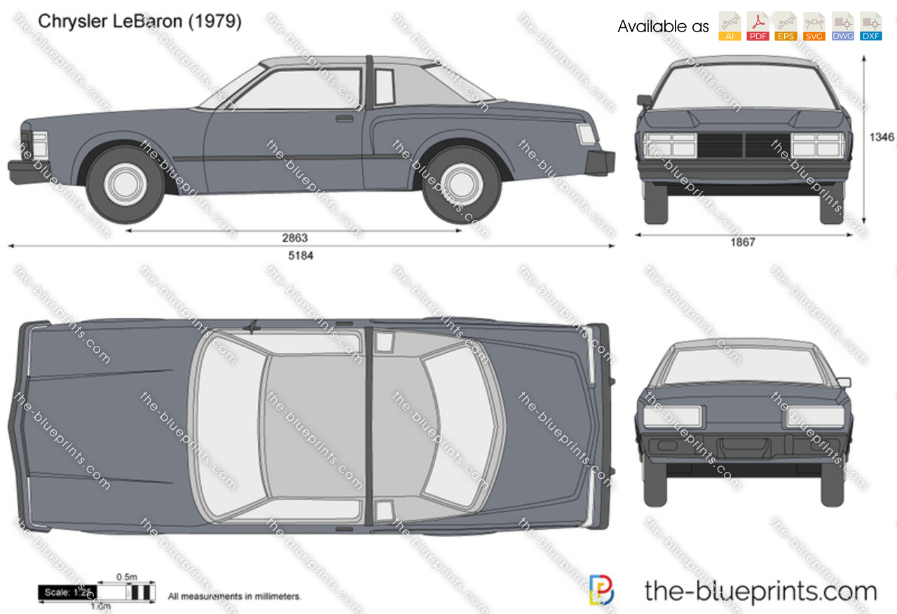 Chrysler LeBaron vector drawing
