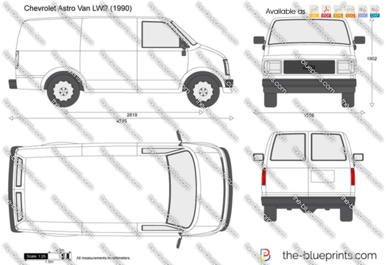 Chevrolet Astro Van Lwb Vector Drawing
