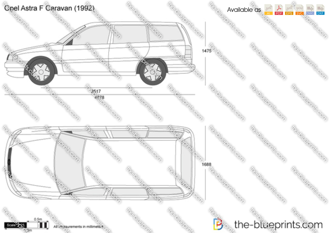 Opel Astra G Caravan vector drawing