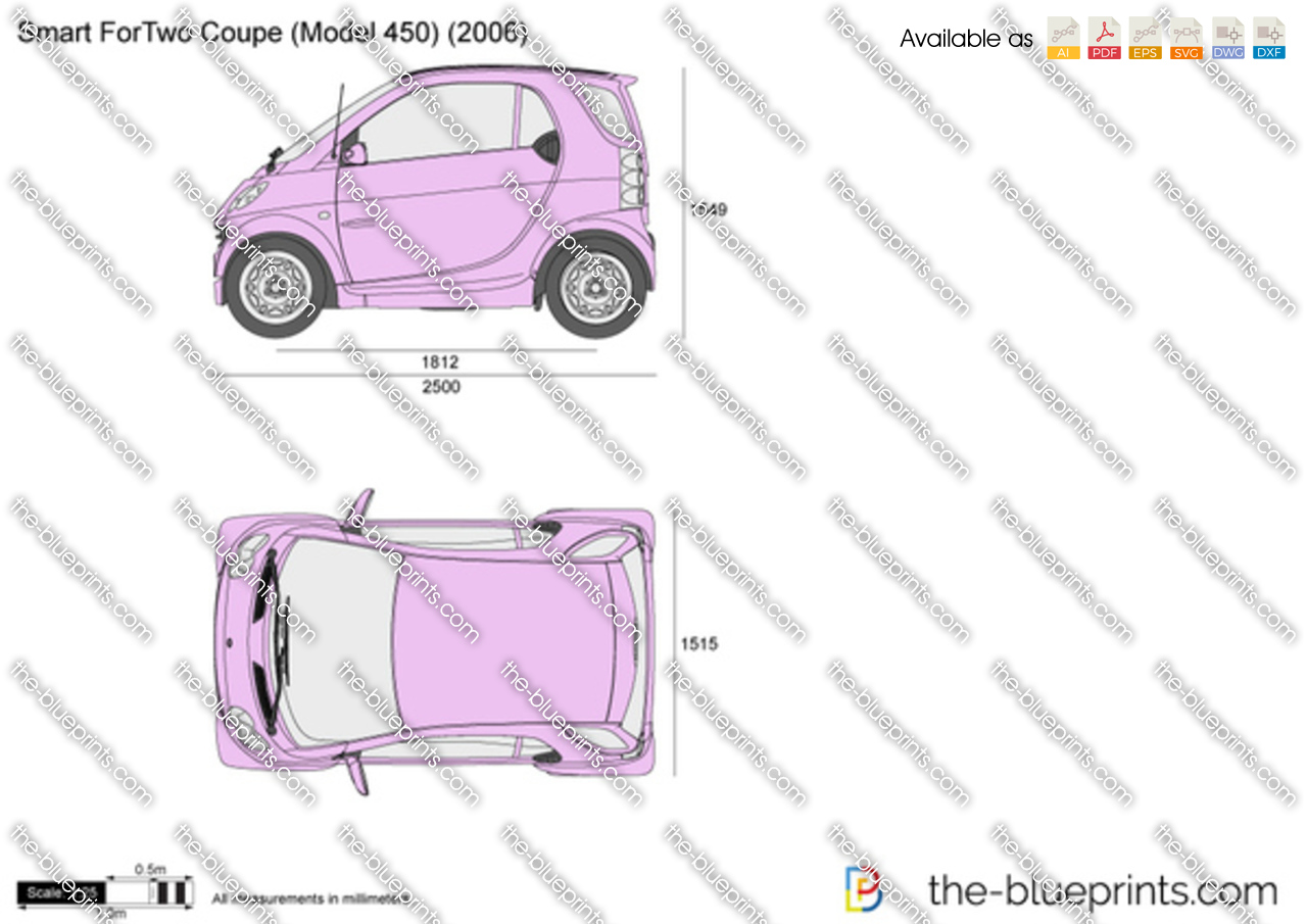 Smart ForTwo Coupe (Model 450) vector drawing