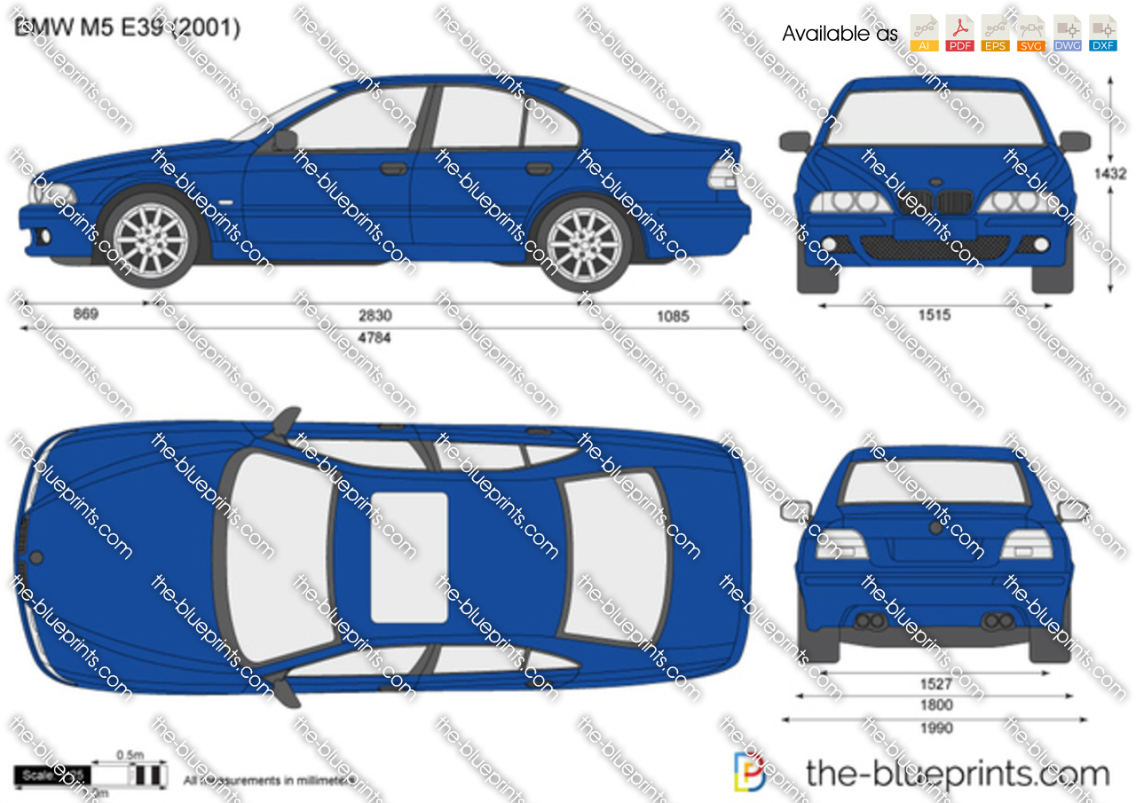 BMW M5 E39 vector drawing
