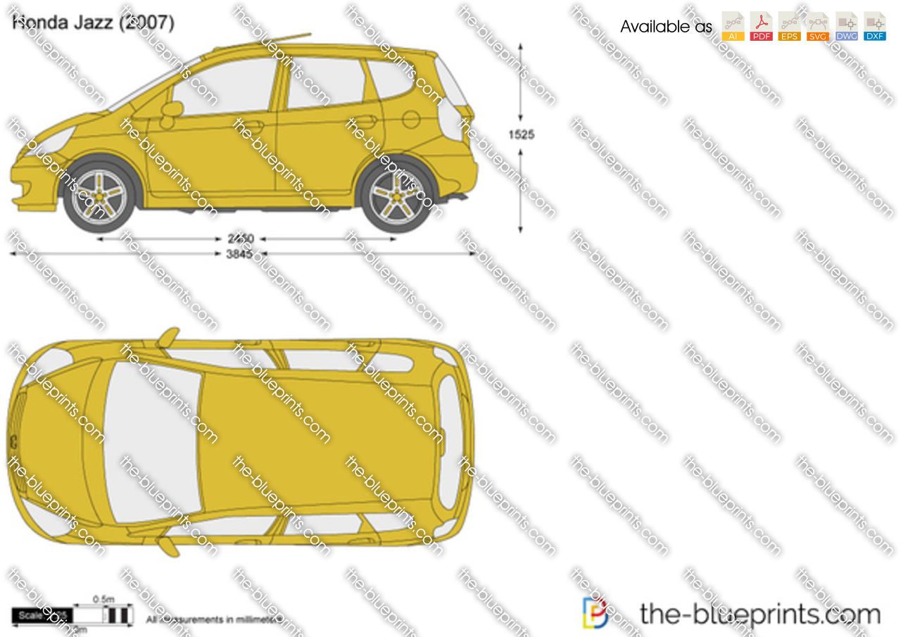  Honda  Jazz  vector  drawing