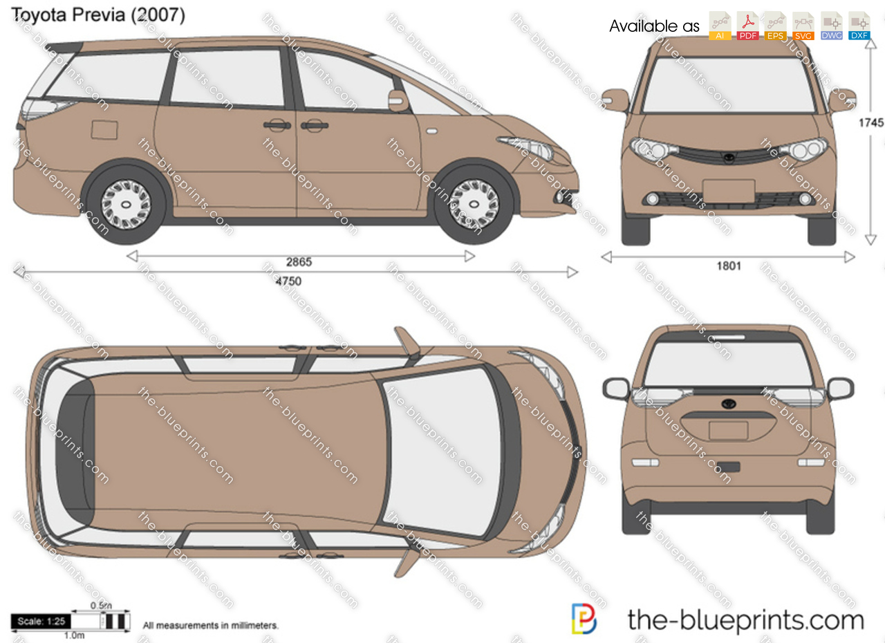 Toyota Previa Vector Drawing