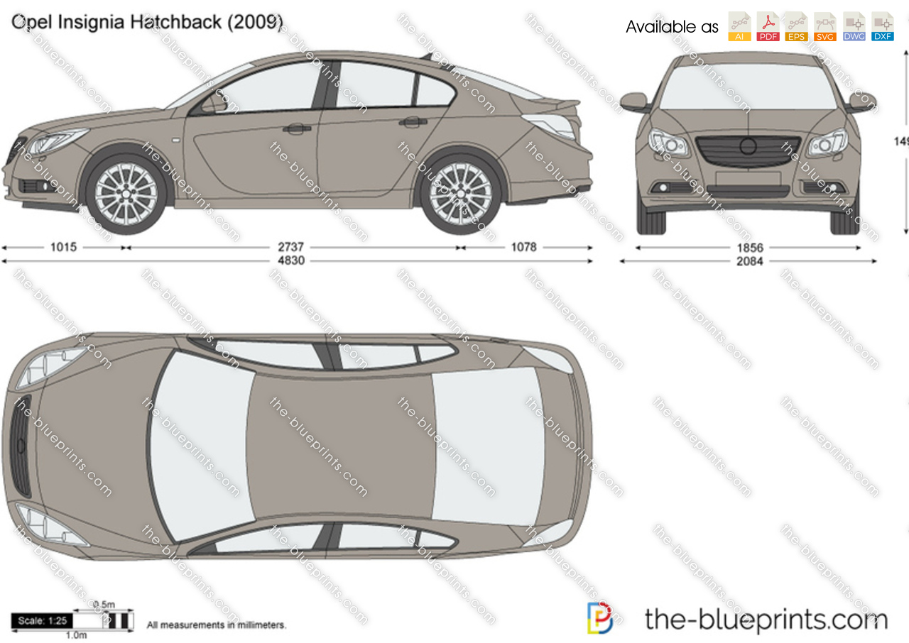 Opel Insignia Hatchback vector drawing