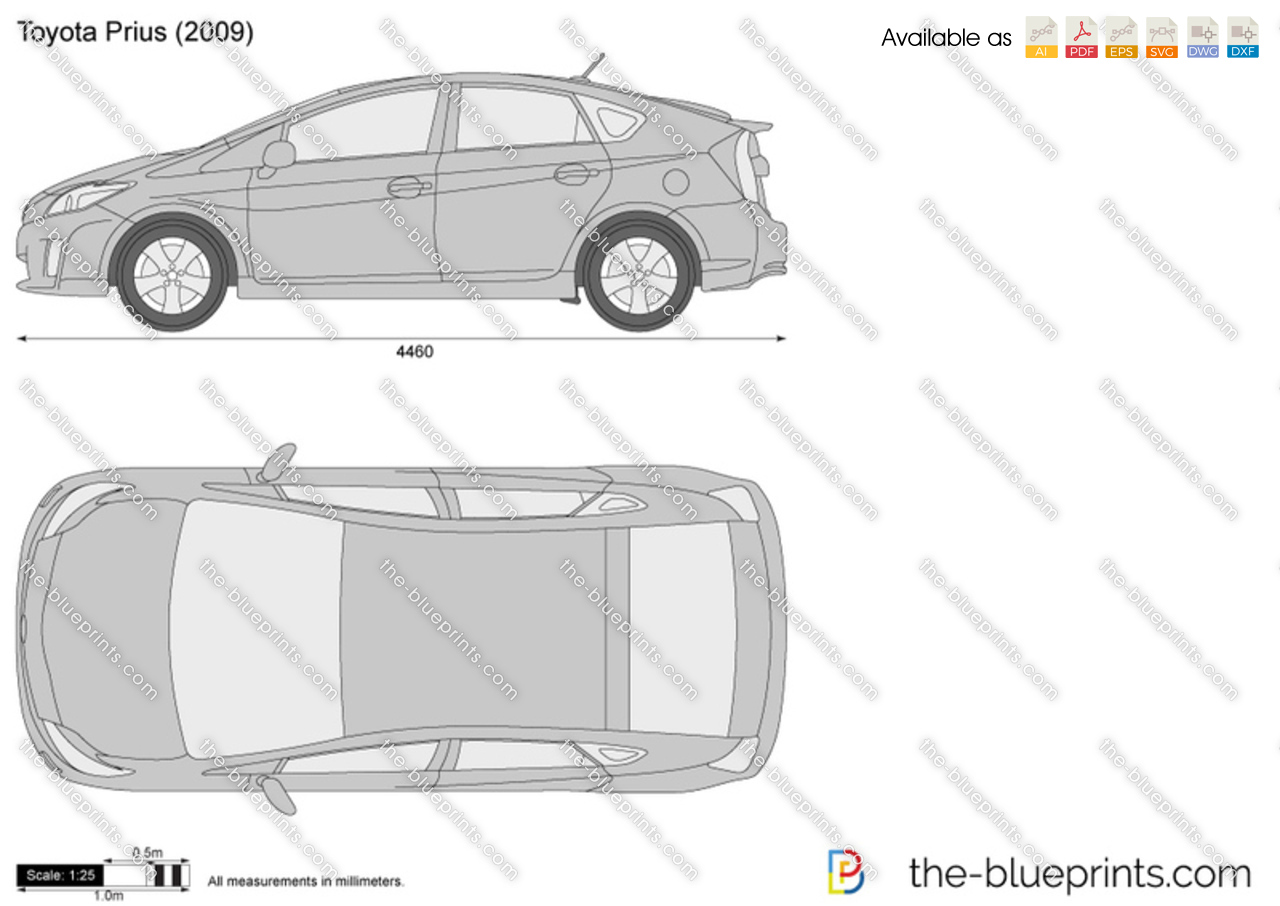 Toyota Prius Vector Drawing