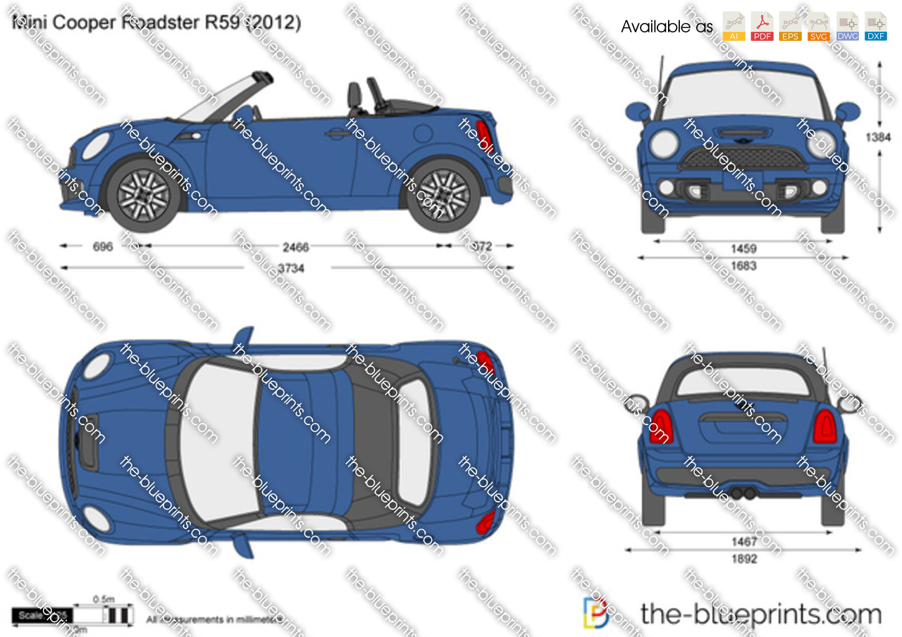 Mini Cooper Roadster R59 vector drawing
