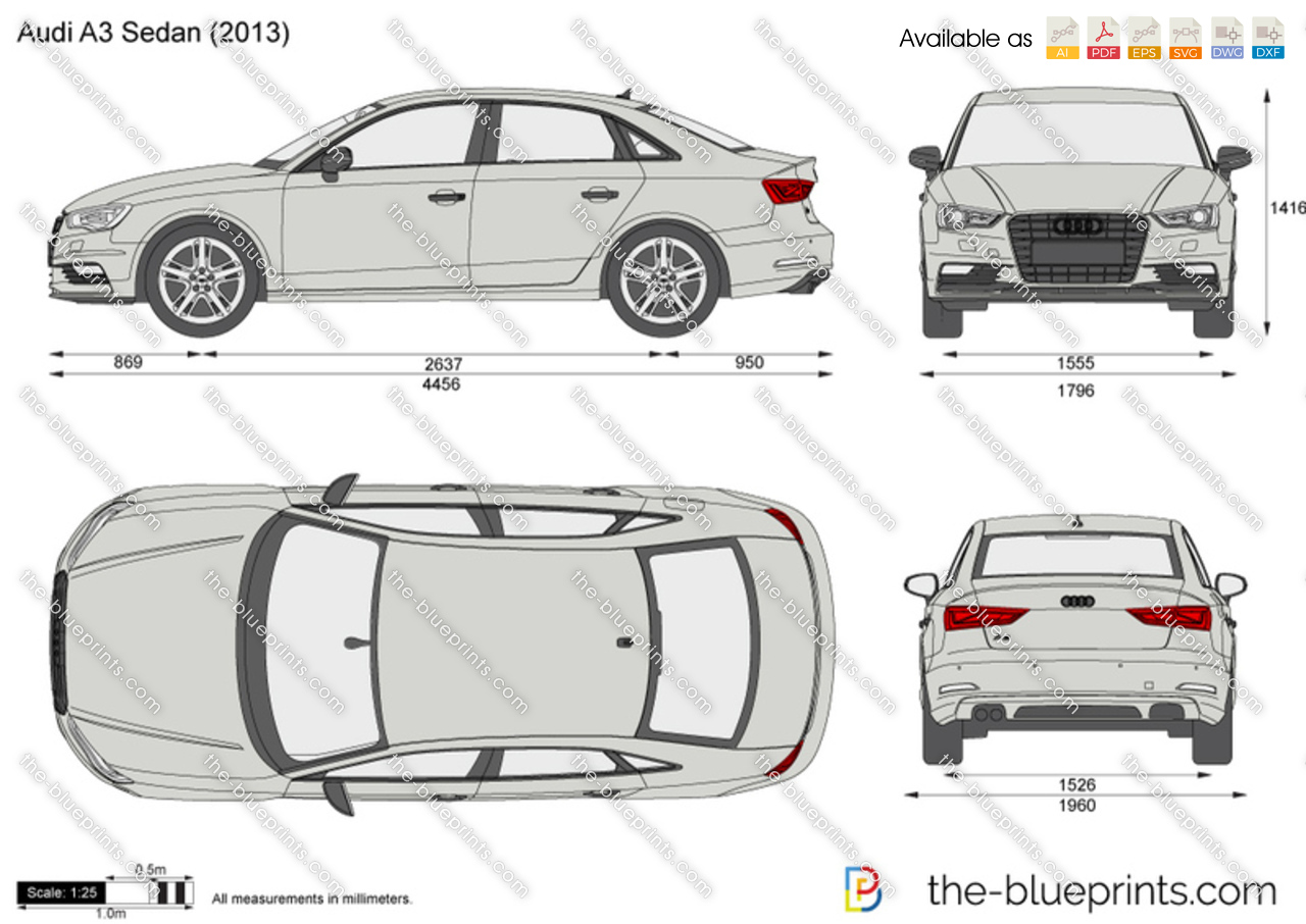 The Blueprints com Vector Drawing Audi A3 Sedan