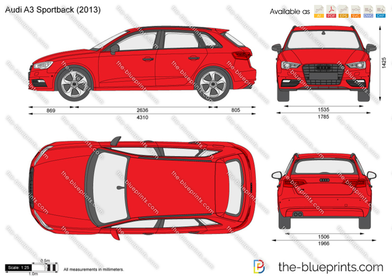 The Blueprints com Vector Drawing Audi A3 Sportback