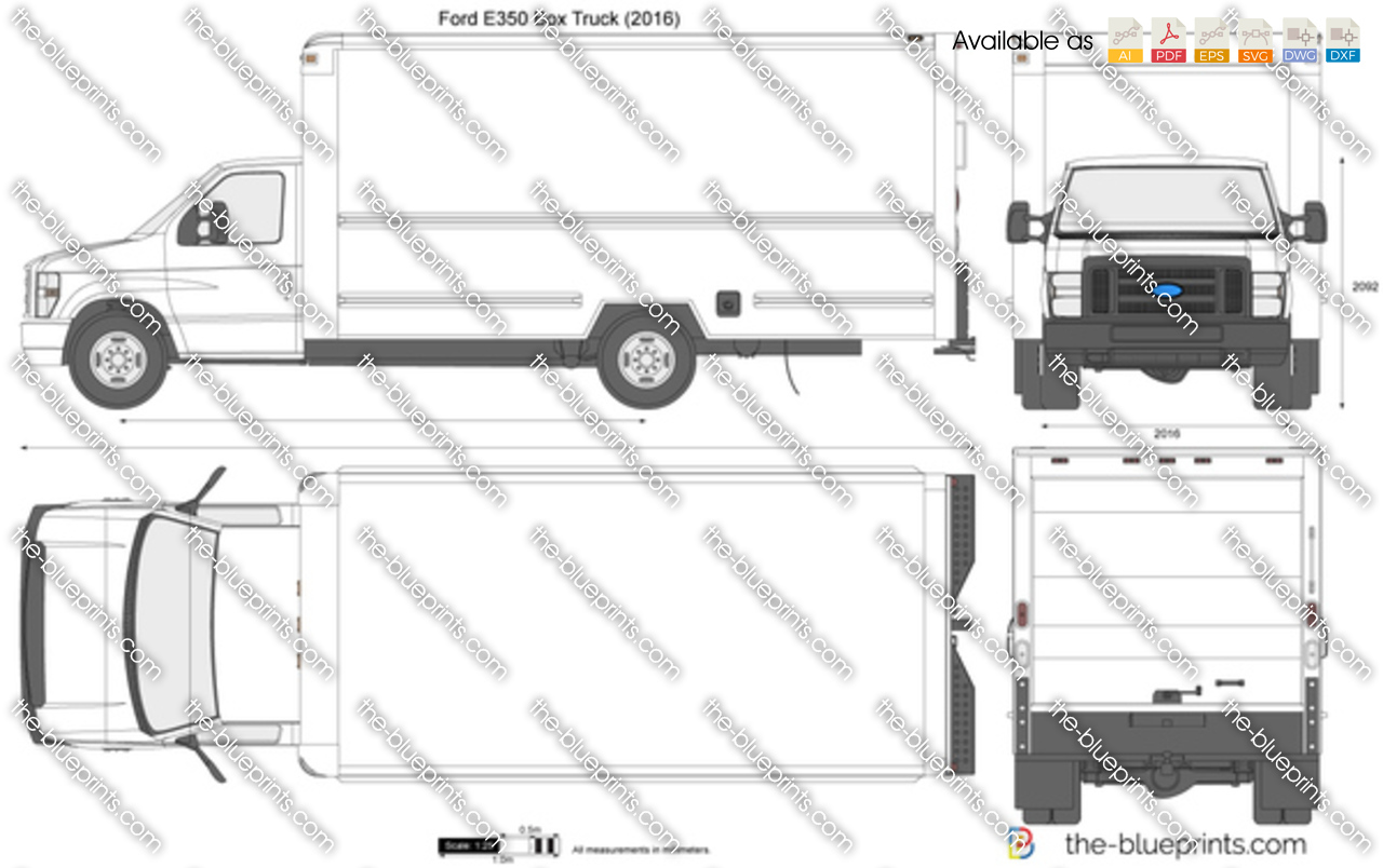 Ford 50 Box Truck Vector Drawing