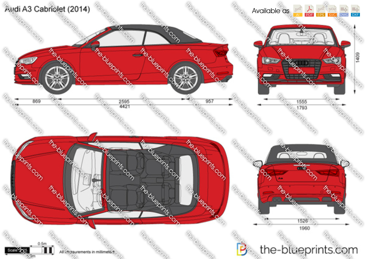 The Blueprints com Vector Drawing Audi A3 Cabriolet