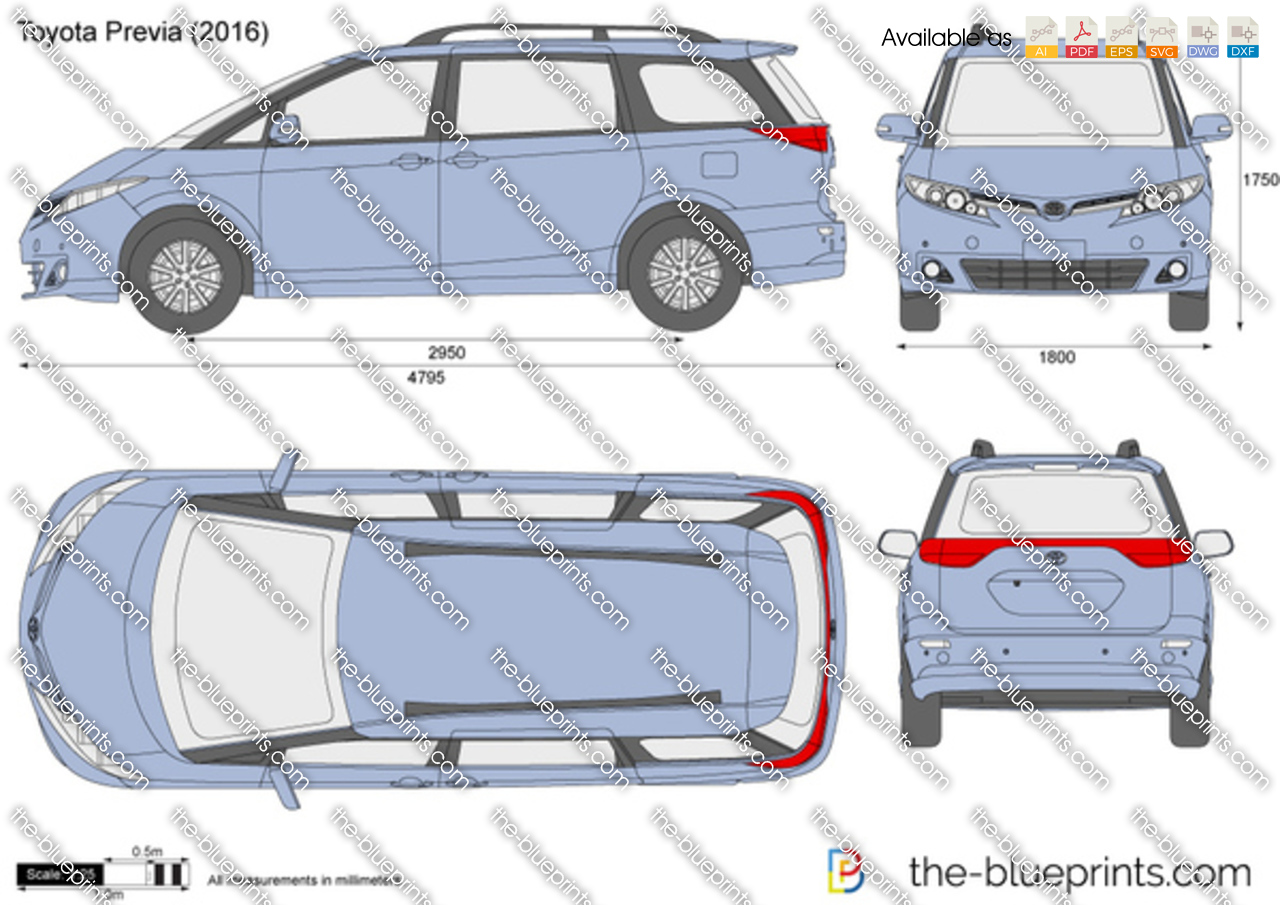Toyota Previa Vector Drawing