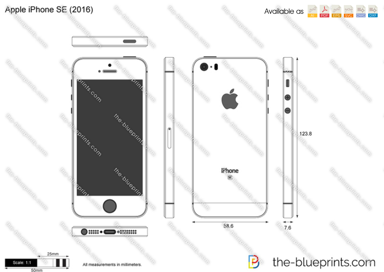 Apple iPhone SE vector drawing