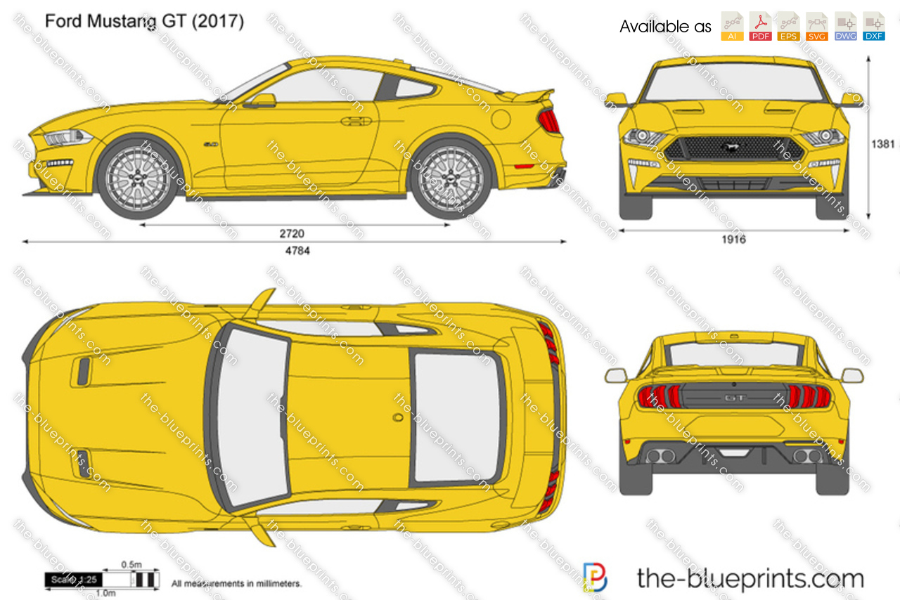 The-Blueprints.com - Vector Drawing - Ford Mustang GT