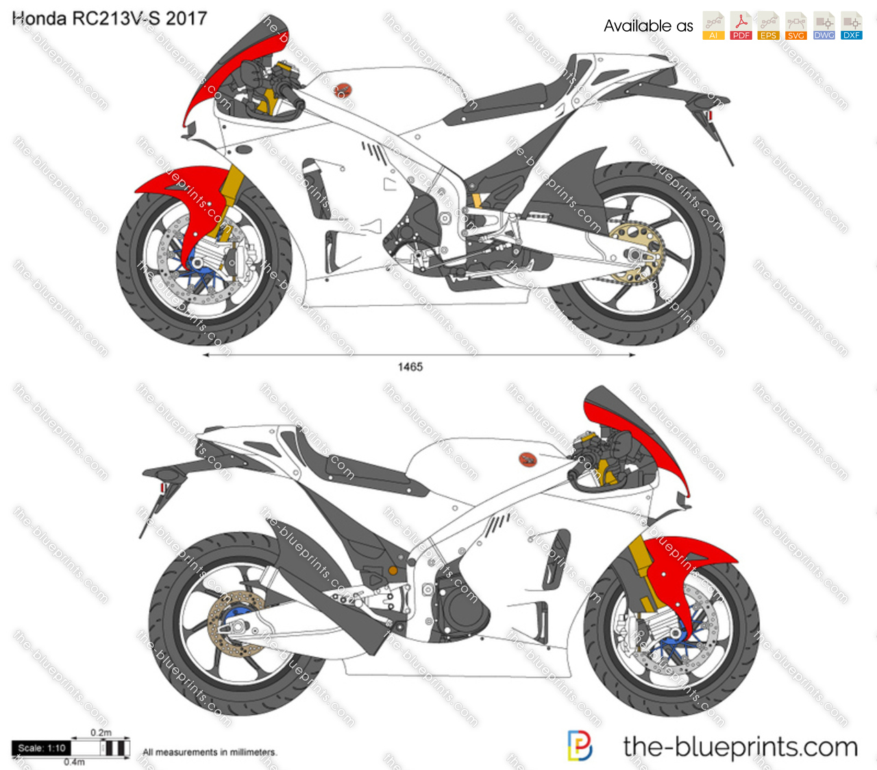 Honda Rc213v S Vector Drawing
