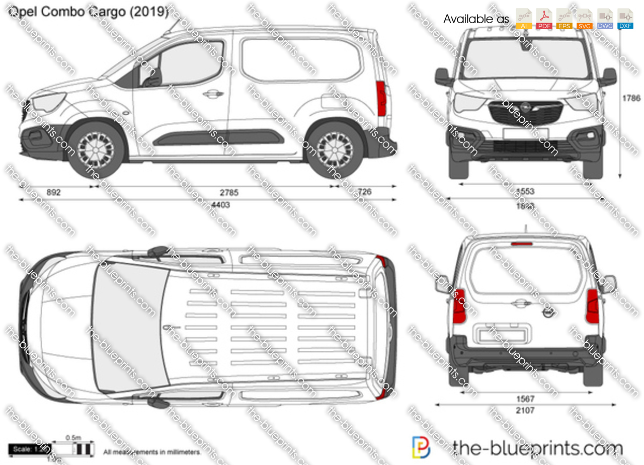 Opel Combo Cargo vector drawing