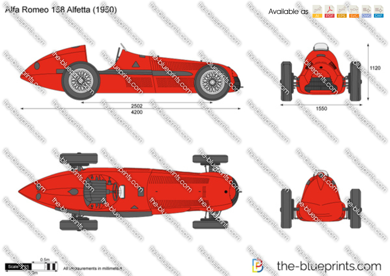 Alfa Romeo 158 Alfetta Vector Drawing