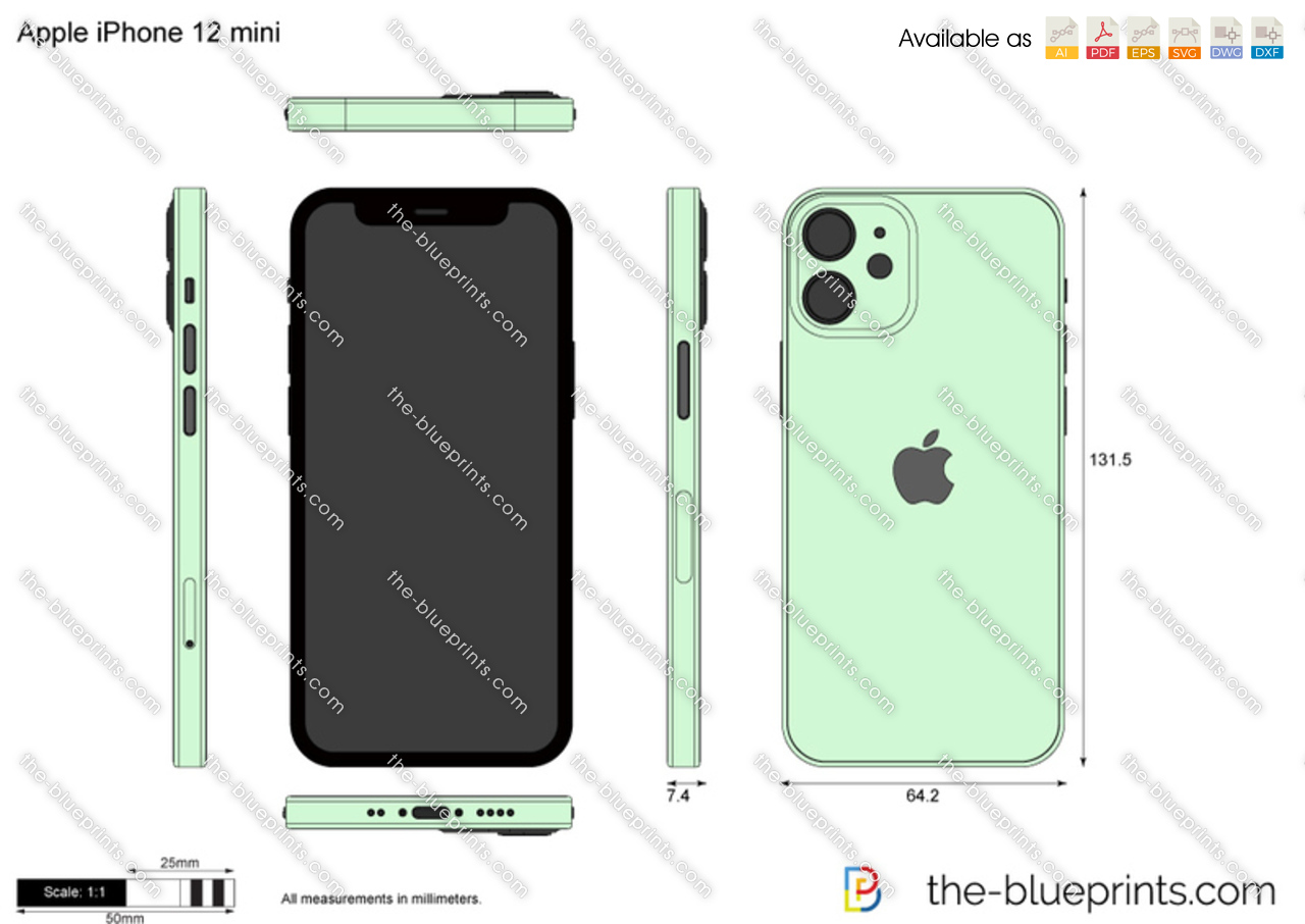 Apple Iphone 12 Mini Vector Drawing