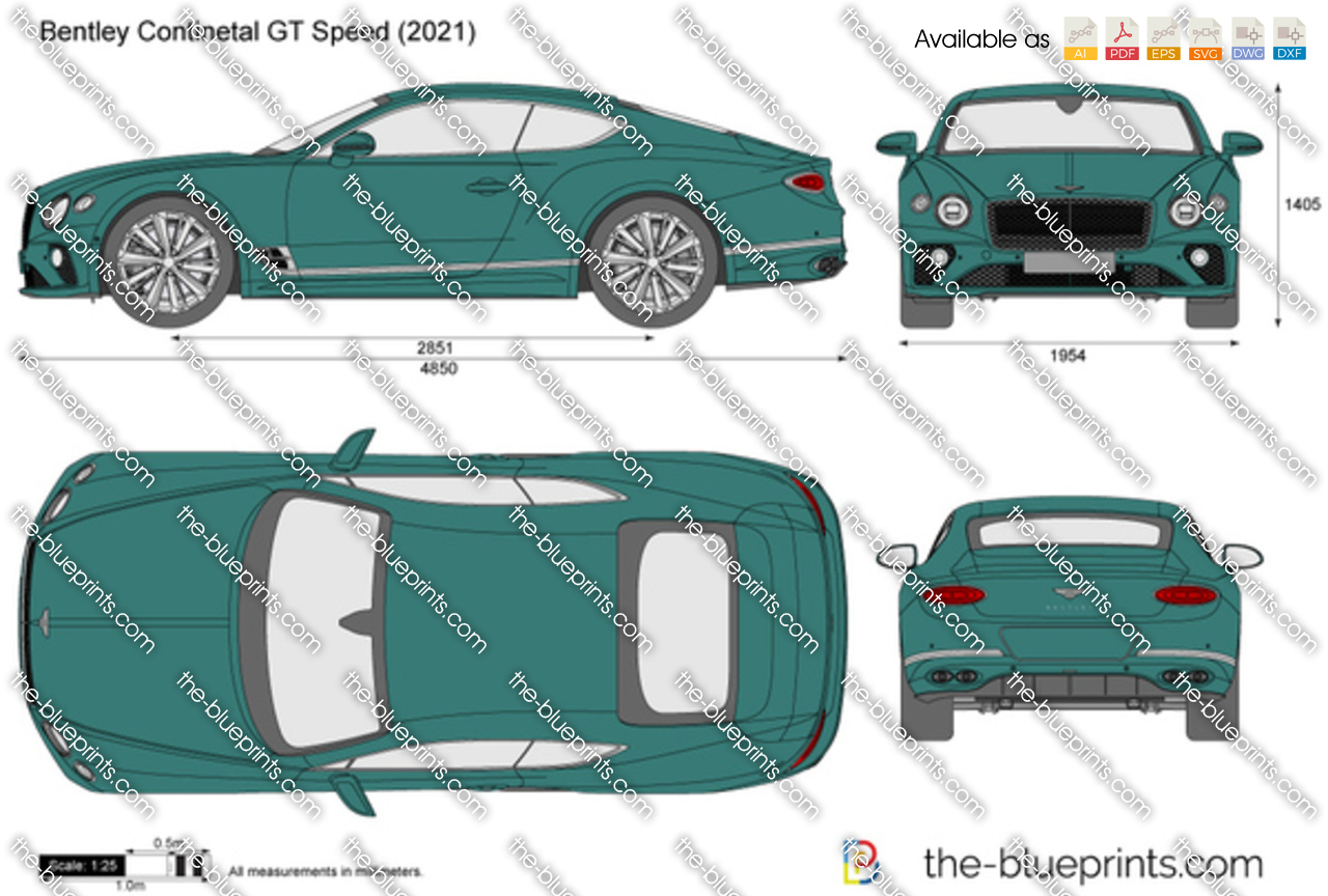 Bentley Continental GT Speed vector drawing
