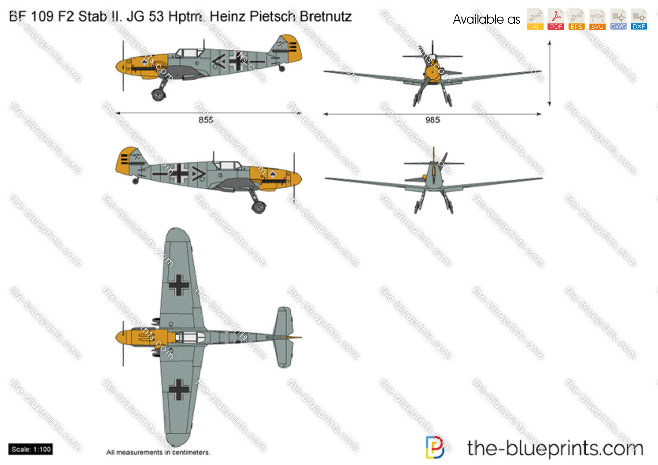 BF 109 F2 Stab II. JG 53 Hptm. Heinz Pietsch Bretnutz