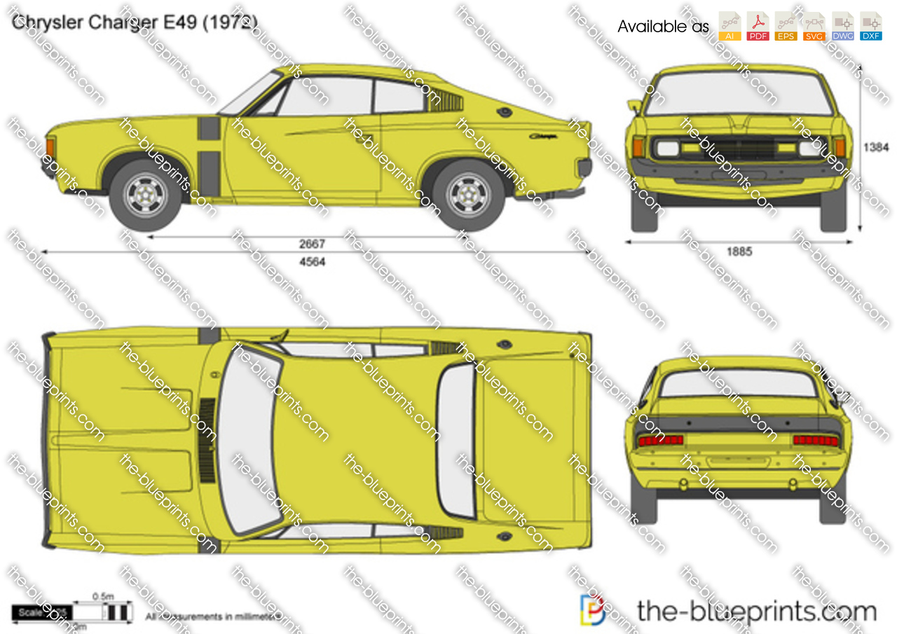 Chrysler Charger E49 vector drawing