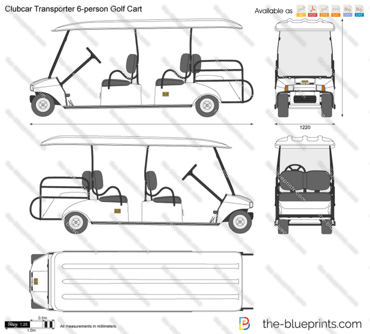 Clubcar Transporter 6-person Golf Cart