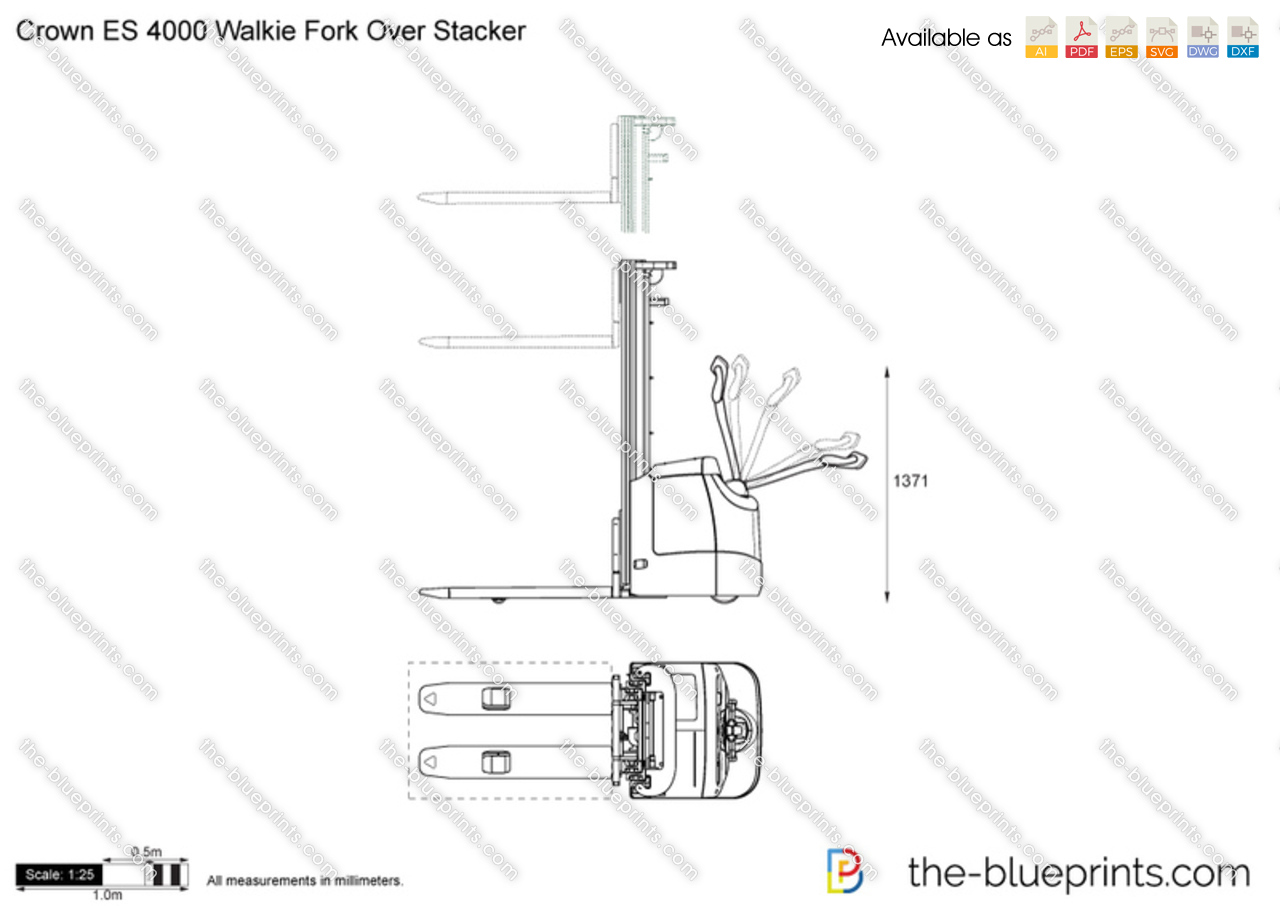 Crown ES 4000 Walkie Fork Over Stacker